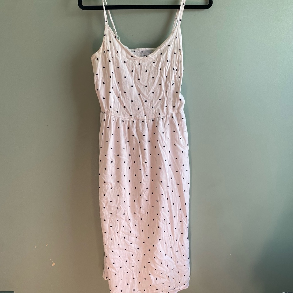 Old navy White Polka Dot Cami Midi Sundress Dress